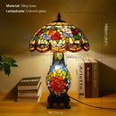 Axyaa Luxe Stained Glass Table Lamp for Living Room and Bedroom