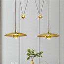 Axyaa Chrome Gold Pendant Lamp with Adjustable Height - LED Living Dining Island Light