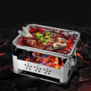 Axya Stainless Steel Fish Grill Tray: Commercial Grade Korean BBQ Alcohol Grill Pot