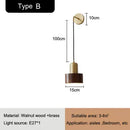 Axyaa Copper Walnut Wood Wall Lamp Modern Nordic Bedroom Living Room Light