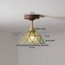 Axyaa Glass Wood LED Ceiling Lamp Nordic Living Room Light Fixtures