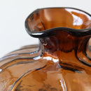 Axyaa Brown Wavy Transparent Glass Vase for Home Decoration & Hydroponics