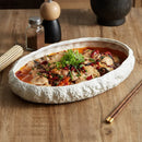 Axyaa Rock Ceramic Main Dish Plate: Creative Pure White Tableware