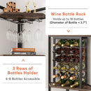 Axyaa 4 Tier Corner Wine Rack Bar Cabinet with Glass Holder