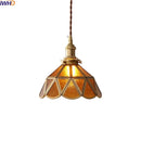 Axyaa Amber Glass LED Pendant Light, Nordic Copper Suspension Luminaire
