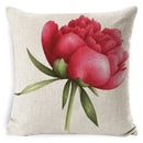 Axyaa Rose Print Cushion Cover 45*45cm Linen Decorative Pillowcase for Living Room