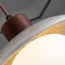 Axyaa Antique Brass LED Pendant Lamp Retro Wood Glass Hanging Light
