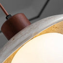 Axyaa Antique Brass LED Pendant Lamp with White Glass, Retro Design, Adjustable Height