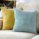 Axyaa Soft Corduroy Cushion Cover in Corn Striped Design for Cozy Living Room Decor.