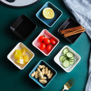 Axya Ceramic Small Square Bowls Dessert Sauce Dishes - Set of 4