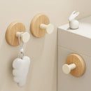 Axyaa Wood Hook Hanging Storage Rack for Bathroom Kitchen Bedroom Coat Towel Key