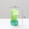 Axyaa Gradient Square Glass Vase Flowerpot Home Decor Accessory