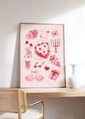 Axyaa Romantic Canvas Print: Pink & Red Valentine's Day Wall Art Poster