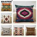 Axyaa Geometric Aztec Boho 45x45cm Linen Pillowcase for Home Sofa Decor