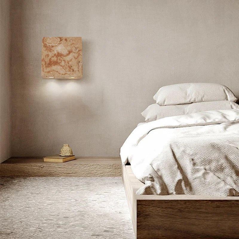 Axyaa Stone Decor Wall Lamp Square Spotlights G9 COB Led Sconce Bedroom Corridor Home Decor