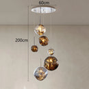 Axyaa Modern Stair Chandelier Pendant Light - LED Ceiling Lamp for Living Room