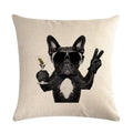 Axyaa Cute Pet Dog Pattern Linen Pillowcase for Home and Office Decor 45*45cm