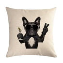 Axyaa Cute Pet Dog Pattern Linen Pillowcase for Home and Office Decor 45*45cm