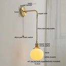 Axyaa Copper Ceramic LED Wall Light with Pull Chain Switch