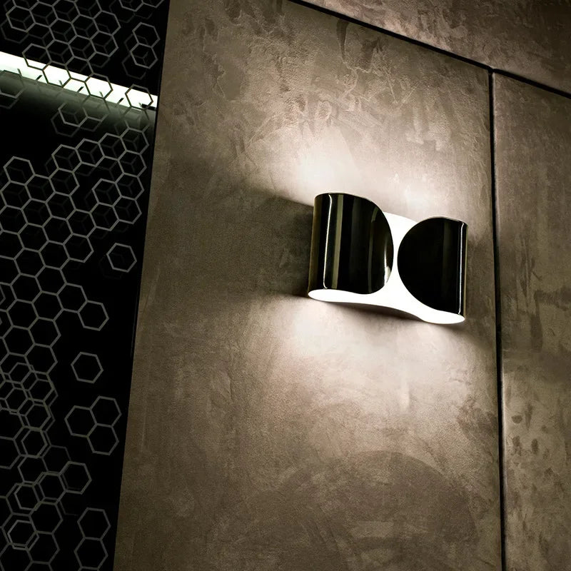 Axya Modern LED Wall Sconce in Black Gold White Metal for Bedroom Decor