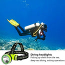 Axya LED Dive Headlamp: USB Rechargeable Submarine Waterproof Light