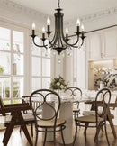Axyaa Classic Black Crystal Chandelier for Living Room and Dining Area