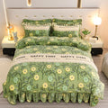 Axyaa Winter Fleece Bedding Set - Double-Sided Coral Fleece Quilt Cover & Flannel Sheet