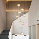 Axyaa LED Ring Stairs Pendant Light Chandeliers for Living Room and Dining Room