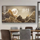 Axyaa Light Luxury Wall Clock with Digital Display and Silent Perpetual Calendar