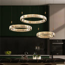 Axyaa Gold Crystal Chandelier Pendant Lamp for Home Dinning Room Decor