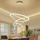 Axyaa Acrylic Chandelier: Modern LED Pendant Light for Living Room and Dining Area
