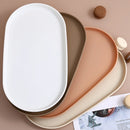Axyaa Stackable Fruit Dessert Plates - Large Capacity Oval Food Serving Tray