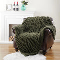 Axyaa Luxe Dual Sided Plush Faux Rabbit Fleece Throw Blanket