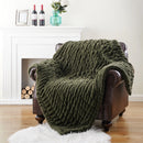 Axyaa Luxe Dual Sided Plush Faux Rabbit Fleece Throw Blanket