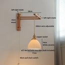 Axyaa LED Wall Light with White Ceramic Shade - Japan Style Stair & Bedside Lamp