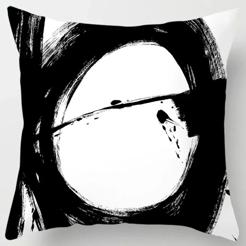 Axyaa Boho Style Ink Painting Pillow Sleeve for Home Decoration