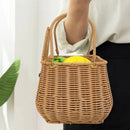 Axyaa Rattan Hand-Woven Storage Basket Brown