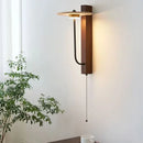 Axyaa Natural Stone Wall Light Dark Wood 3000K - Hotel Bedroom Parlor Sconce