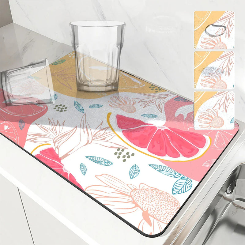 Axyaa Non-Slip Absorbent Drying Mat for Kitchen Counter and Tableware