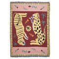Axyaa Pink Leopard Outdoor Camping Mat Tapestry Throw Blanket