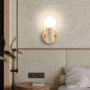 Axyaa Nordic Wood LED Wall Sconce Pull Chain Switch Stair Light