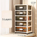 Axyaa 3-6 Tier Storage Cabinet in Transparent Cream: Space-Saving & Large Capacity Organizer