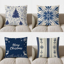 Axyaa Christmas Trees & Swirls Pattern Pillow Cover for Sofa, Bedroom, Car