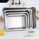 Axyaa Stainless Steel Food Tray for Fruit, Vegetables, Cake, Bread - Home Kitchen Plates