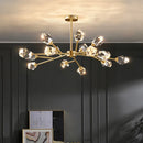 Axyaa Molecular Crystal Chandelier: Modern LED Light Fixtures for Kitchen, Living Room, Bedroom