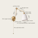 Axyaa Ceramic LED Wall Lamp Pull Chain Switch Nordic Copper Wandlamp