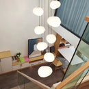 Axyaa Modern White Glass LED Chandelier for Living Room, Staircase & Bar