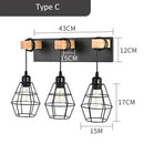 Axyaa Retro Industrial Wooden Wall Lamp LED Fixture for Bedroom, Restaurant, and Hotel