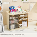Axyaa Slanted Pen Holder Desk Storage Box with Large Capacity Drawers