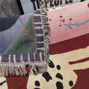 Axyaa Pink Leopard Outdoor Camping Mat Tapestry Throw Blanket